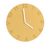 vA5cM7rK hanging clocks Round Wall Clock Modern Minimalist Design Silent Operation Battery Powered(Light yellow)