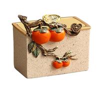 vA5cM7rK Toothpick Holder Household toothpick holder with cover creative multi-purpose compartment cotton swab box storage decoration(Beige)