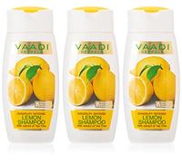 Vaadi Herbals Organic Dandruff Defense Lemon Shampoo With Tea Tree Extract - Hair Loss Treatment For Women Men 110 Ml X 3