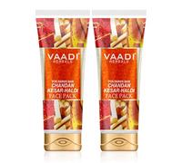Vaadi Herbals Pack of 2 Chandan Kesar Haldi Fairness Face Pack For All Skin Type - 2 X 120 Gms