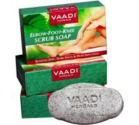 Vaadi Herbals Value Pack of 3 Elbow-Foot-Knee Scrub Soap Bar with Almond & Walnut Scrub (75 gms x 3)