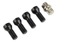 VAAKLM Compatible With MINI For Convertible For R57 2009 2010 2011 2012 2013 2014 2015 2016 M14 X1.25 4 Set Black Alloy Wheel Locking Bolts Lug Nuts Key Studs Hub auto Locks(M14 1.25)