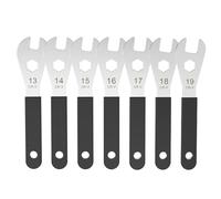 Vaasee 7 PCS Thin Hub Cone Wrench Set, Cr-V Steel + Ni-Cr Plating Super Hard Bicycle Wheel Hub Axle Nut Install Remover Tool, 0.08in/2mm Ultra-Thin 13-19mm Wrench Set for Home Bike Car Repair