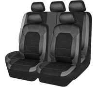 VAATYE Car Seat Covers Full Set for Jaguar XF 2007-2020/Jaguar XE 2015-2018,Waterproof Scratch Resistant Protect Front and Rear Pu Leather Seat Covers Protectors,A/Black-Grey
