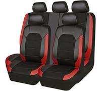 VAATYE Car Seat Covers Full Set for Jaguar XF 2007-2020/Jaguar XE 2015-2018,Waterproof Scratch Resistant Protect Front and Rear Pu Leather Seat Covers Protectors,A/Black-Red
