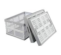 Vababa 28 L Plastic Collapsible Storage Bins, Stacking Utility Foldable Basket, Set of 3