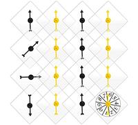 VABBHK 16 Pieces Transparent Spinners Dry Erase Math Spinner with Rotating Arrow for Adult Party Season and New Year Entertainment (Black, Yellow)