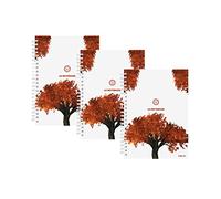 VABE UK A4 Notebook - Journal Notebook - Notepads, 100Gsm Ruled Wirebound Composition Notebook - Classic A4 Jotter Book, 200 Pages(Three Pack, Classic Autumn Tree Design A4 Notebook)