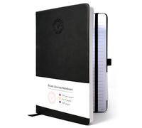 VABE UK B5 Journal Notebook Lined Notepad 320 Pages - 100gsm Hardcover Writing Notebook, Classic Casebound Lined Journal with Elastic Closure, Inner Pocket, Pen Loop & Sticky Notes (B5, Black)