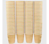 VABE UK Disposable Coffee Tea Cups - 100 Insulated Eco Friendly Paper Cups - 12 Ounce Rippled Wall for Added Protection - tripled Layer hot Drink Cup (Brown)