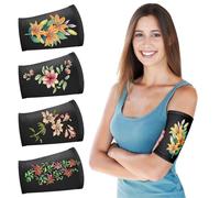 Vabean 4 Pcs PICC Line Cover Sleeve PICC Upper Arm Cover Soft Breathable Elastic Line Sleeve for Women Men Adult, Black Color, Medium