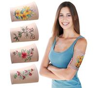 Vabean 4 Pcs PICC Line Cover Sleeve PICC Upper Arm Cover Soft Breathable Elastic Line Sleeve for Women Men Adult(X- Large,Nude Color)