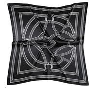 vabovin 35" Fashion Neckerchief Women's Silk Like Big Satin Square Hair Scarf Accessory (Black)