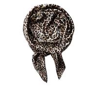 vabovin 35" Fashion Neckerchief Women's Silk Like Big Satin Square Hair Scarf Accessory (Leopard Print)