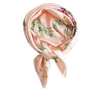 vabovin 35'' Floral Silk Head Scarf, Satin Headband Large Square Headwrap For Black Women for Sleeping hair Wrap (Peony Pink)