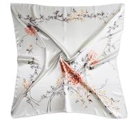 vabovin 35'' Floral Silk Head Scarf, Satin Headband Large Square Headwrap For Black Women for Sleeping hair Wrap (Peony Silver)