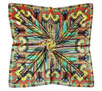 vabovin 35" Ladies Satin Square Silk Like Hair Scarves and Wraps Headscarf for Sleeping (Geometric Cashew Design)