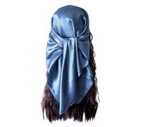 vabovin 35'' Satin Large Square Head Scarf, Silk Like Soild Color Headband Neckerchief Tie Hair Wraps Lightweight (Purple)