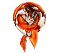 vabovin 35" Satin Silk Bandana for Women Hair, Large Square Head Scarf Neck Scarf Headwrap for Sleeping (Belt Orange)