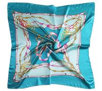 vabovin 35" Satin Silk Bandana for Women Hair, Large Square Head Scarf Neck Scarf Headwrap for Sleeping (Belt Pacific Blue)