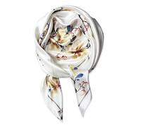 vabovin 35" Silk Like Headscarf for women fashion Pattern Large Square Satin Hair Scarf (White Flowers)