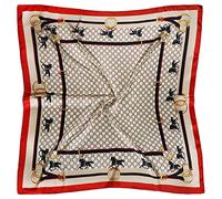 vabovin 35” Silk Like Neck Scarves, Large Square Satin Lightweight Head Scarf for Women Hair Wrapping (Champagne Red)