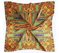 vabovin 35 Silk Square Headscarf, Satin Large Bandana Headband Curly Scarf for Women for Sleeping Hair Wrapping (Orange)