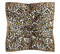 vabovin 35" Women's Silk Like Scarf Large Square Satin Headscarf Fashion Pattern Hair Scarves and Wraps (Coffee Leopard)