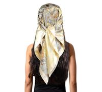 vabovin Satin Hair Wrapping Head Scarf Large Square Silk Like Bandana Headscarf for Women 35 Inch