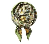 vabovin Silk Feeling Scarf Large Square Satin Head Scarf for Women 35 ?35 inches (Olive Green Cashew)
