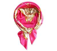 vabovin Silk Like Head Scarf for Women Satin Printed Bandana for Hair Wrapping Fashion Accessory 35 Inch Square Hair Scarf, 99-148 Belt Hot Pink, 35''x35''