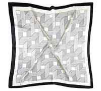 vabovin Silk Like Head Scarf for Women Satin Printed Bandana for Hair Wrapping Fashion Accessory 35 Inch Square Hair Scarf, 99-119 White Line Pattern, 35''x35''
