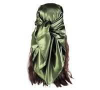 vabovin Women's Pure Dark Grey Scarf Large Square Satin Headscarf 35"×35" Neckerchief (Dark Grey)