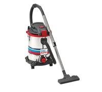 Clarke International VAC KING CVAC25SSR 25L STAINLESS STEEL WET & DRY VACUUM CLEANER WITH POWER TAKE-OFF (230V)
