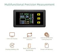 VAC9010H Hall Coulomb Meter with Color LCD Display, DC Bidirectional Voltage Current Capacity Tester for Business & Industrial Use, Non-Invasive Sensor, 79x43x26mm