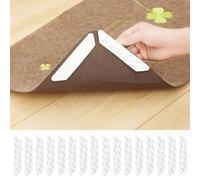 Vacallity 16 Pcs Adhesive Grippers for Rug, Dual Sided Non Slip Rug Tape Washable Reusable Rug Stickers for Area Carpet, Rug Stoppers Make Corner Flat, Grips Carpet Corners