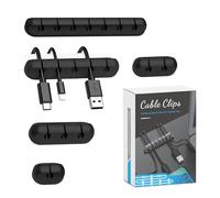 Vacallity 5 Pack Self-Adhesive Cable Holder Clips Silicone Self-Adhesive Cord Organizer Adhesive Wire Management for Home Office Charger Black