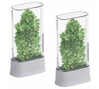 vacane Herb Keeper for Refrigerator, Fresh Herb Saver Herb Storage Containers, Cilantro Container for Fridge Asparagus Container, Dishwasher Safe-2 Pack