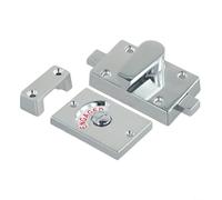 Vacant Engaged Indicator Bolt for WC Toilet Door Lock| Zinc Alloy Privacy Bathroom Latch with Red Green Display| Satin Brass FINISHs(Polished Chrome)