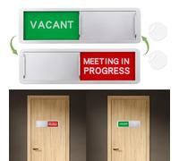 Vacant/Meeting in Progress Door Sign 7 * 2 Inch Do Not Disturb Magnetic Sliding Door Sign, Red Green Vacant Occupied Privacy Plaque for Home Office Restroom Bathroom Conference Room Toilet