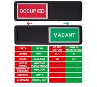 Vacant Occupied Door Sign, Custom Privacy Signs, Reserved Empty/Do Not Disturb/Out of Office/In Use/Clean Dirty/Meeting in Progress Door Sign for Office, Bathroom, Home