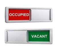 Vacant Occupied Privacy Sign, Vacant Occupied Door Sign for Home Office Restroom Conference Hotels Hospital, Slider Door Indicator Tells Whether Room Vacant or Occupied, 7'' x 2'' - Silver
