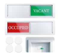 Vacant Occupied Sign 1 Pack, Vacant or Occupied Slider Door Sign Green and Red Indicator 7 X 2 inches Do Not Disturb Door Sign for Home Office Bathroom Conference Room (Silver)