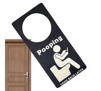 Vacant Occupied Sign | Novelty Pooping Door Sign - Funny Wooden Door Knob Hanger Sign for Restroom Bathroom