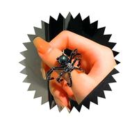Vacaonio Gothic Moonstone Spider Ring Halloween Spider Ring Black Spider Finger Ring Big Spider Open Ring Adjustable Spider Statement Ring Jewelry for Women, Zinc, No Gemstone