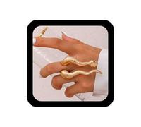 Vacaonio Punk Adjustable Snake Ring Exaggerated Gold Snakes Open Ring Animal Serpent Finger Ring Gothic Snake Wrap Ring Jewelry for Women, Zinc, No Gemstone