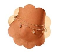 Vacaonio Punk Layered Dragonfly Anklet Cz Anklet Bracelet Gold Crystal Dragonfly Anklets Tiny Flower Anklet Adjustable Crystal Anklet Foot Chain Summer Anklet Jewelry for Women