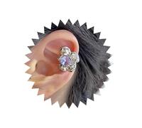 Vacaonio Vintage Crystal Flower Ear Cuff Earrings Cz Floral Cuff Wrap Earrings Blue Sapphire Flower Earrings Daisy Floral Earrings Silver Floral Cartilage Cuff Earrings Flower Crawler Cuff Earrings