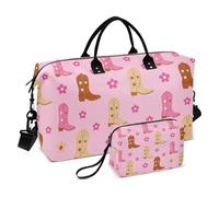 Vacation Bag Combo 2 Piecing Ultrasonic Quilted Mesh Pocket Lightweight Weekend Trip Ginger Boots