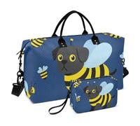 Vacation Bag Combo Two Piecing Combo Full Print Toiletry pouching Versatile Short Journey Sky Bee